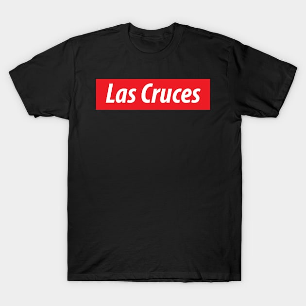 ​'Las Cruces' New Mexico USA white text on a red background T-Shirt by keeplooping